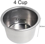 51mm Stainless Steel Coffee Filter Basket 1/2/4 Cup Espresso Dripper Portafilter Maker Strainer Puck Screen(51MM 4 Cup) - Image 4