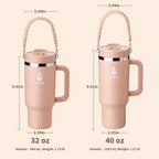 Farsea 40oz Insulated Stainless Steel Travel Tumbler with Handle & Straw - Image 7