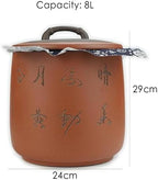 Yixing Clay Anti-Caking Storage Jar 8L, 15Lb Rice Canister with Lid - Image 2