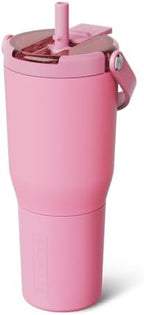 BrüMate Resa Flip 35oz Travel Tumbler with Covered Flip Down Straw | 100% Leakproof Water Bottle | Made of Insulated Stainless Steel | Cup Holder Friendly Silicone Base | 35oz (Primrose) by Br%C3%BCMate