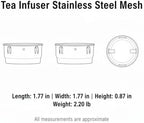 Stainless Steel Tea Infuser for Loose Leaf - Fine Mesh Strainer Fits Mugs & Cups (1.5-1.77 Inch Diameter) - Image 7