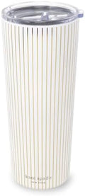 kate spade new york 24 oz Stainless Steel Tumbler, Gold Pinstripe by Unknown