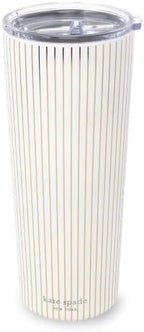 kate spade new york 24 oz Stainless Steel Tumbler, Gold Pinstripe by Unknown