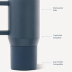 HydroJug Traveler 20oz Kids Insulated Tumbler with Handle, Cascade - Image 3