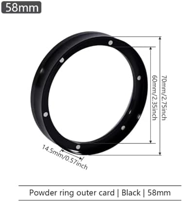 Espresso Coffee Replacement Dosing Ring,Compatible For Delonghi,Funnel Aluminum With 6 Magnets Fits 51/54 / 58mm Portafilter(58mm black) - Image 2