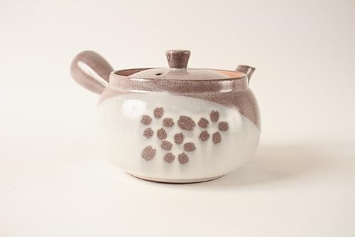 Mino ware Japanese Pottery Teapot Kyusu Plum Flowers in Russet Brown with Infuser made in Japan (Japan Import) SYK004 (Russet Brown) - Image 3