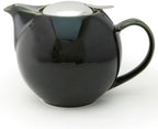 Zero Japan 34 oz Ceramic Teapot with Infuser for Loose Tea - Smooth-Pour Spout, Dishwasher Safe Large Ceramic Loose Leaf Tea Pot (Stainless Steel Infuser & Lid Removable), Green by ZEROJAPAN