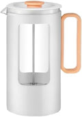 French Press Coffee Maker Coffee Press With Plastic Handle, Double Wall Insulation & Stainless Steel Filter Screen, High Borosilicate Glass Liner, For Coffe And Tea(/White,1l) by GIZNXBA