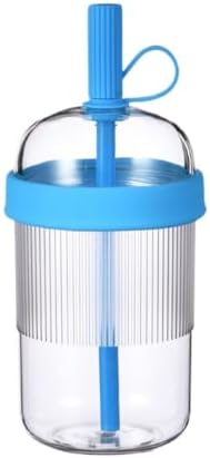 Reusable High-Clarity Copolyester Tumbler with Straw and Cap, 18oz Portable Coffee Mug with Ribbed Grip, Travel Cup for Office and Car - 540ml Multiple Colors (Royal Blue) by Unknown