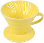 Ceramic Coffee Filter Enhances The Rich Flavor Set For Pour Over Maker(Yellow) by Unknown