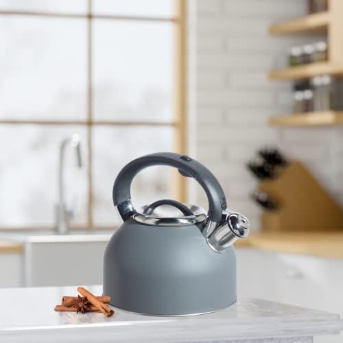 OGGI Tea Kettle for Stove Top - 64oz / 1.9lt, Stainless Steel with Loud Whistle, Ideal Hot Water Kettle and Water Boiler - Gray - Image 3