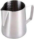 milk frothing pitcher Stainless Steel Frothing Pitcher Pull Flower Cup Coffee Milk Mugs Frother with Scale Latte Art, Kitchen Access 350-900ml for kitchen(600ML) by Unknown