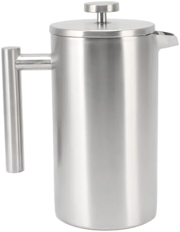 Portable Heatable French Press Coffee Maker, 1L Capacity, Double Wall Insulated Stainless Steel, Dishwasher Safe for Hot Coffee and Loose Tea - Image 7