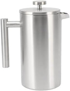 Portable Heatable French Press Coffee Maker, Dishwasher Safe, Double Wall Insulated Stainless Steel, 1L Capacity for Hot Coffee and Loose Tea - Image 7