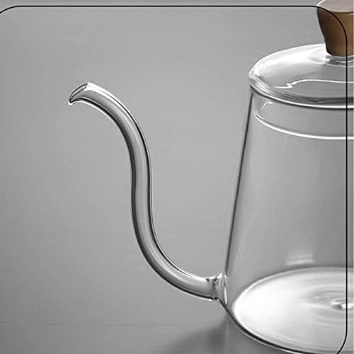 Coffee Pots Drip Coffee Pot Gooseneck Spout Coffee Drip Kettle High Borosilicate Heat Resistant Glass 600ml Transparent Coffee Kettle Pour Gooseneck Kettle Over - Image 5