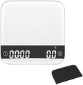 Coffee Scale with Timer,2kg/0.1g Accurate Mini Digital Kitchen Scale Scales Gram & Ounce & Milliliter Scale LED Display Touch Button for Espresso and Pour-Over by DONGKER