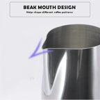 12/20oz Milk Frothing Pitcher with Temperature Display Stainless Steel Frother Jug Cup for Latte Art Barista(600ml 20oz) - Image 5