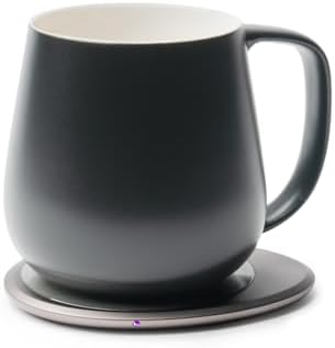OHOM Ui+ Self-Heating Mug Set – Inkstone Black | 18 fl oz Ceramic Coffee & Tea Mug with Heating Pad by OHOM