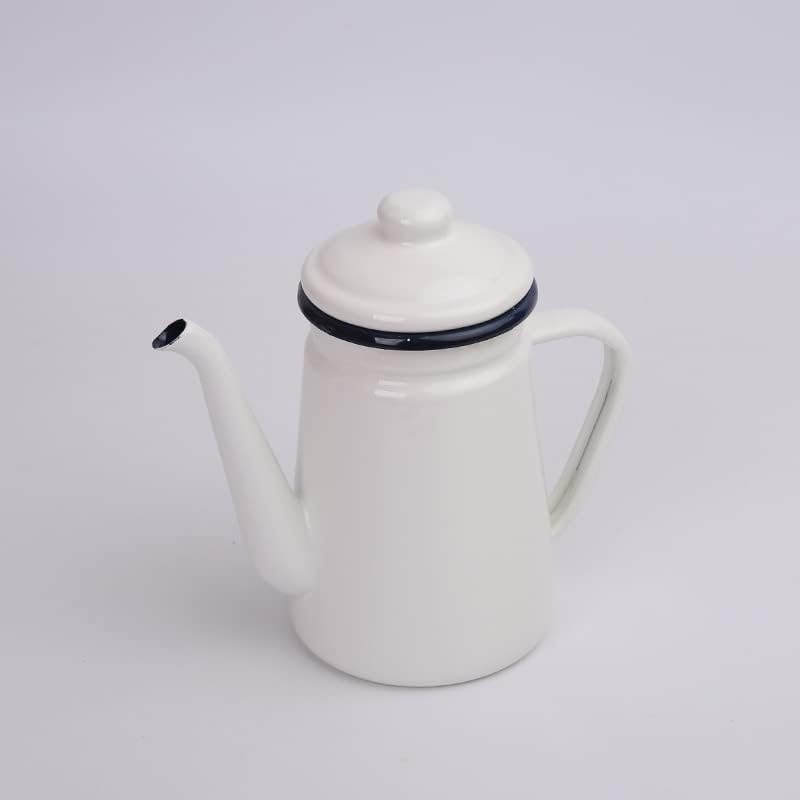 Coffee Press Fashion Pot Enamel Oil Pot Hand Tea Kettle Pour Over Coffee Milk Jug Pot Tea Maker Pots (C) - Image 3