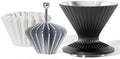 Metal Pour Over Coffee Dripper Reusable Coffee Filter with Night Light Customized Blossom Coffee Funnel for Travel, Camping, Office, Home, Manual Coffee Brew Maker (Black) by Codale