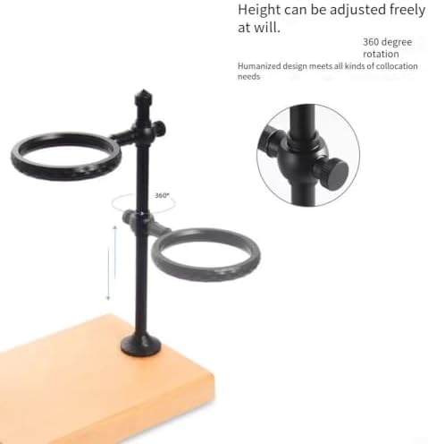Pour Over Coffee Stand with Solid Wood Base(Round-Black) - Image 5