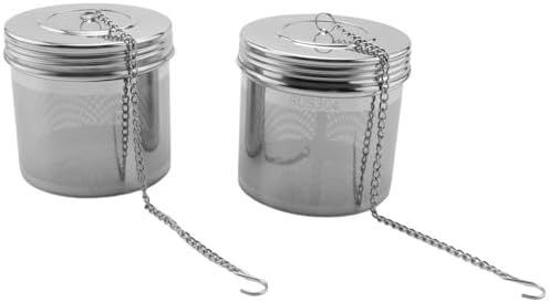 for 2-Pack Large Tea Ball Infuser for Loose Leaf Tea and Spice Infuser for Cooking, Screw-On Lid, Extra Fine Mesh Tea Strainer by Unknown