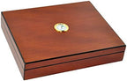 Humidor Cigar Box Holds 20 Cigars, Seal Lid Closure, Spanish Cedar Wood Travel Storage Cigar Case with Removable Divider, Humidifier and Golden Hygrometer, Gift for Man, Sapele Cherry Finish by DUCIHBA