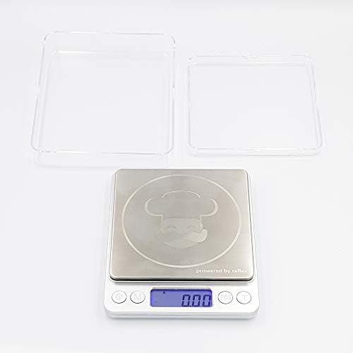 Reflex 500g / 0.01g Digital Pocket Wireless Smart Food Kitchen Scale Grams and Ounces USB Rechargeable, Portable, Accurate, Metal Stainless Steel Surface, Keto Calculator, Baking, Counter, Reloading - Image 4