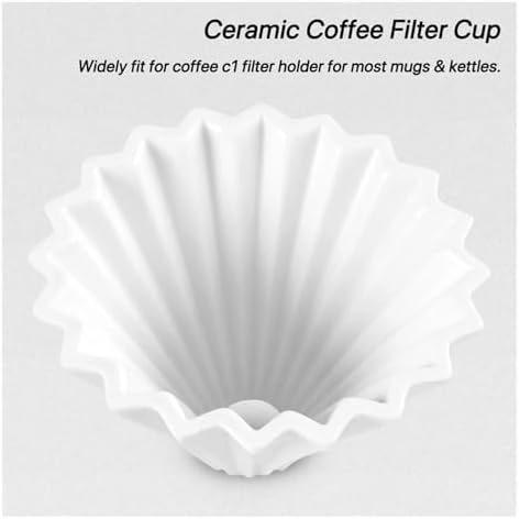 Ceramics V Shape Brewing Coffee Filter Cup For Pour Over Barista 60 Degree Dripper Cone Drip Funnel(YELLOW SET) - Image 5
