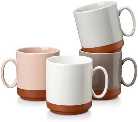 MALACASA 12oz Ceramic Coffee Mugs Set of 4, Multicolor by MALACASA