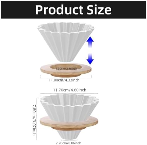 Genérico Coffee Filter Cup Holder Reusable Ceramics Cone Dripper Funnel Maker For 1-2 Cups Hand Brew And Machine Coffeeware(Filter Cup WT) - Image 2
