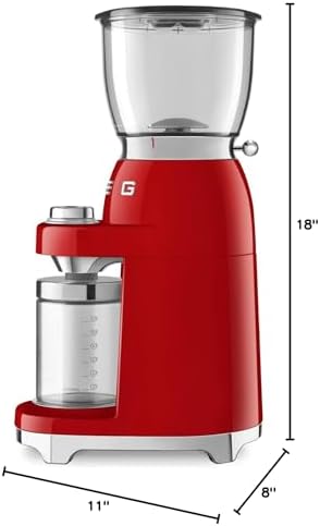 Smeg 50's Retro Style Aesthetic Coffee Grinder, CGF01 (Red) - Image 3