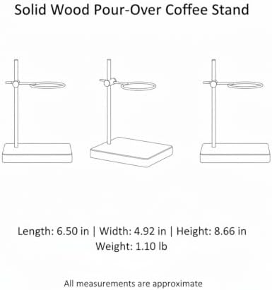 Solid Wood Pour-Over Coffee Stand, Open Frame Manual Brewing Holder for Standard Drippers and Carafes, Kitchen Counter Organizer - Image 7