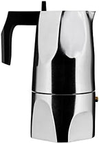 Alessi MT18/6 "Ossidiana" Stove Top Espresso 6 Cup Coffee Maker in Aluminium Casting Handle And Knob in Thermoplastic Resin, Black by Alessi