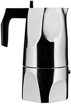 Alessi MT18/6 "Ossidiana" Stove Top Espresso 6 Cup Coffee Maker in Aluminium Casting Handle And Knob in Thermoplastic Resin, Black by Alessi