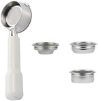 58mm Bottomless Portafilter，Compatible For Gaggia，Baby Classic With 1/2/4 Cup Basket Espresso Machine Barista Accessory(ABS white) by Unknown
