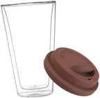ULTECHNOVO Beverage Cup with Glass Double Wall Insulated Coffee Cup Lid Reusable for Daily Use by ULTECHNOVO