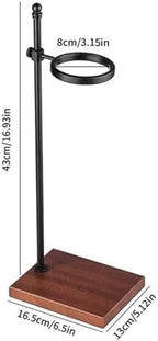 Pour Over Coffee Dripper Set with Glass Cone, Metal Stand, and Wood Base, Reusable Filter for Home, Office, and Outdoor Brewing - Durable and Stylish - Image 5