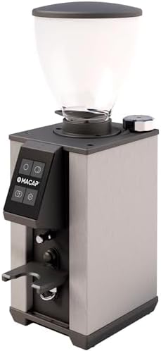 MACAP LEO 55 Touch Burr Coffee Grinder, Satin Gray – 55mm Flat Burrs, Compact & Quiet, Stepless Micrometric Adjustment, Precision Grinding, Home Espresso Machine Compatible, Touch Screen by MACAP