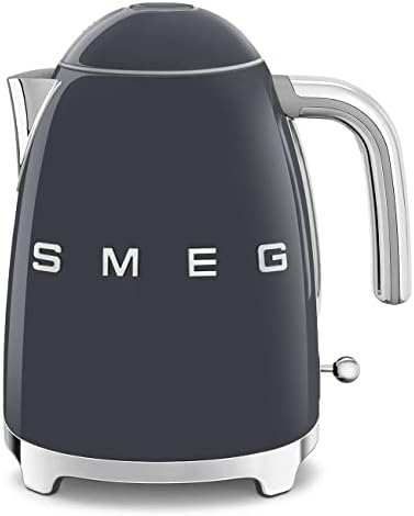 SMEG KLF03 Electric Kettle 1.7L (7 Cup), Retro Hot Water Boiler for Tea & Coffee, Fast Boiling, Auto Shut-Off, Soft Open Lid, 360° Swivel Base Countertop Kettle – Slate Grey by Unknown