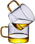 Water Glasses Glass Mugs Set of 2, Clear Coffee Mugs Tea Tasting Cup with Handle, 5 Oz/150 Ml for Home Kitchen，Transparent by Unknown