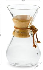 Pour Over Coffee Maker, Wood and Glass, 600ml with Stainless Steel Filter, 5 x 9 inches - Image 5