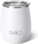 Swig Life 14oz Insulated Stemless Wine Cup, White by SwigLife