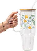 Sip-Sip Hooray! Dragonfly Garden 40oz Glass Tumbler with Lid and Straw by Sip-SipHooray