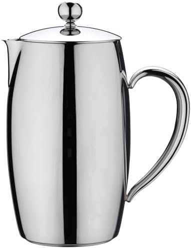 Bellux Thermal Wall Collection Premium 8-Cup (930ml) Cafetière, Hollow Handles, Drip-Free Spout, 18/10 Stainless Steel, Mirror Polished Finish by Caf%C3%A9+Stal