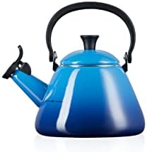 Le Creuset Kone 401010222000000 Kettle with Whistle, Enamelled Steel, 1.6 L, Azure - Image 3