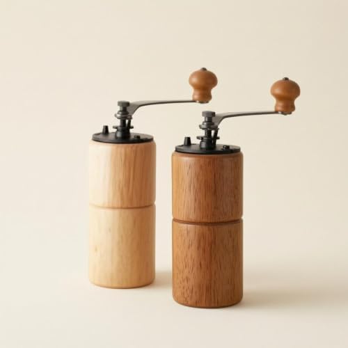 Wooden Hand Coffee Stainless Steel Manual Coffee No Electricity Needed Kitchen Gadget, Light Color - Image 4