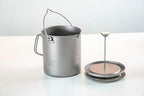 Titanium French Press Pot 1000mL/35 fl ozCoffee Maker Camping with Lid and Filter Titanium French Press Cup Backpacking for Outdoor Hiking Camp (1000ml) - Image 4