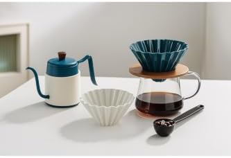 SODEF Turquoise Ceramic V60 02 Dripper for Pour Over Coffee Brewing - 1 Liter Capacity - Reusable Filter Cone for Rich Flavor Extraction - Smooth Glaze Finish - Image 4