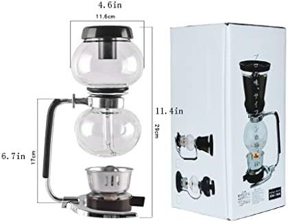 JITEM Cafetera Syphon Coffee Maker Japanese Style Vacuum Glass Siphon Pot Percolators 3 Cups 360ML Glass Tabletop Manual Siphon Coffee Maker for Coffee or Tea - Image 2